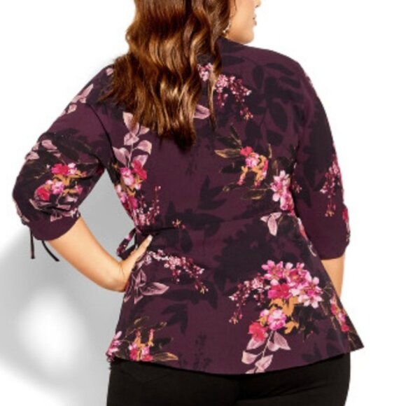 City Chic Cross Over Tie Top. New With Tags - Picture 2 of 8